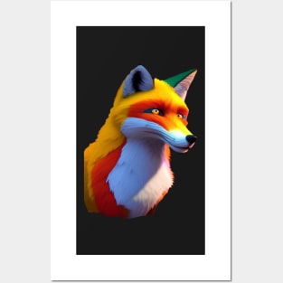 CONFUSED PRETTY FOXES HEAD Posters and Art